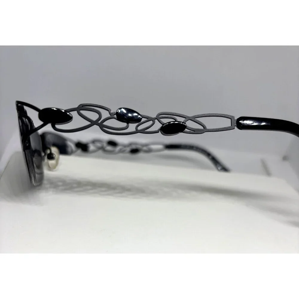 Black Metal Fashion glasses Decorative Temple Design Jessica Mack Frames Only!